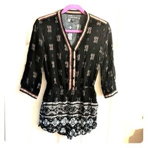 Black Small Quarter sleeve Romper